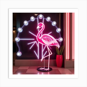 Neon Flamingo Art Print