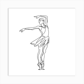Ballerina Drawing Vector Illustration Art Print
