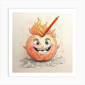 Flaming Peach Art Print