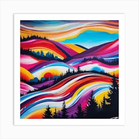 Sunset In The Mountains 99 Art Print