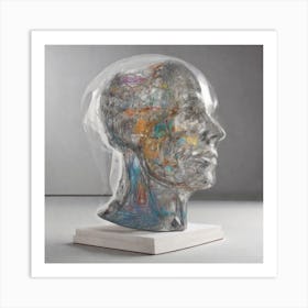 Human Head Sculpture Art Print