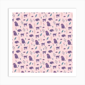 Cute Cat Square Art Print