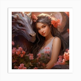 Girl With A Dragon Art Print