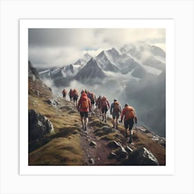 Group Of Hikers Art Print