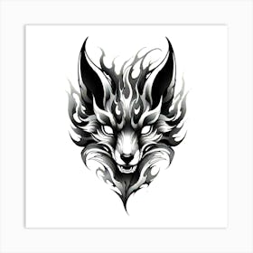 Wolf Head Tattoo 18 Art Print