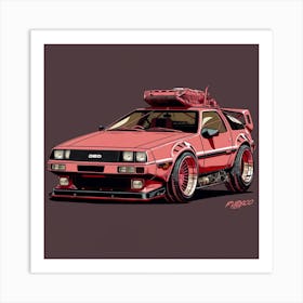 Back To The Future Delorean 1 Art Print