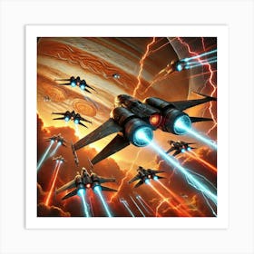 A Sci Fi Depiction Of Skywrath Fighters, Sleek And Art Print