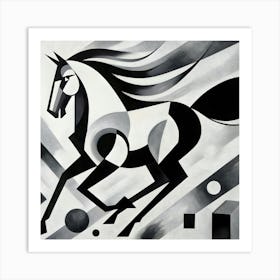 Horse In Black And White Art Print