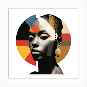 Abstract Bauhaus Ethiopian Woman 04 Art Print