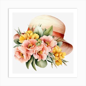 Hat With Flowers 2 Art Print