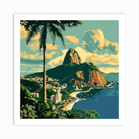 A Sugarloaf Mountain In Rio De Janeiro Vector De 1719996445 3 Art Print