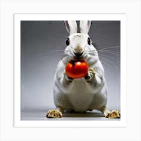 Rabbit Eating A Tomato Art Print