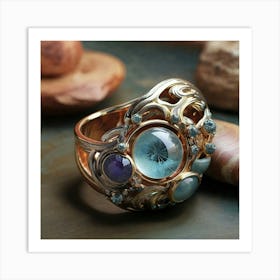 Aquamarine Ring Art Print