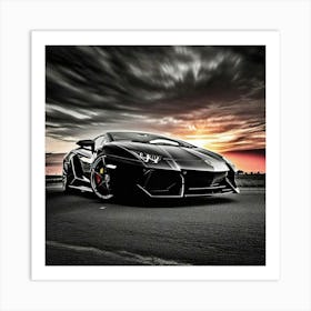 Sunset Lamborghini 11 Art Print