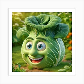 Cabbage In The Garden Art Print