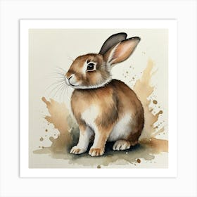 Rabbit Watercolor Painting 3 Art Print