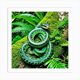 Emerald Tree Boa Snake Reptile Green Arboreal Tropical Rainforest Amazon South America Co (2) Art Print