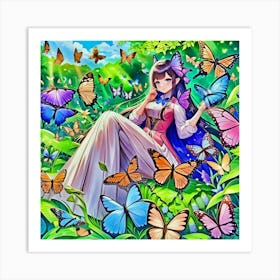 Butterfly Girl Art Print