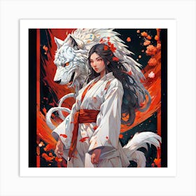 Samurai Wolf Art Print