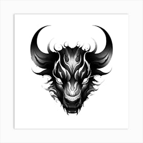 Bull Head Tattoo 1 Art Print