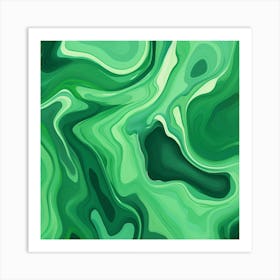 Abstract Green Wavy Background Art Print