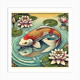 Tattoo Koi Fish 1 Art Print