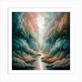 River In The Clouds Art Print