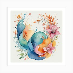 Watercolor Flower Painting 1 Art Print