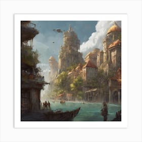 Fantasy City 81 Art Print