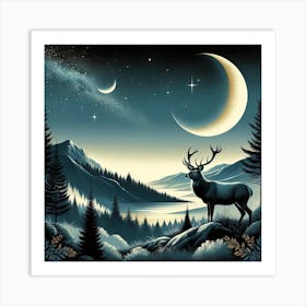 Deer In The Forest 1 Art Print