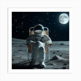 Astronaut On The Moon 9 Art Print