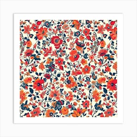 Lily Lane London Fabrics Floral Pattern 8 Art Print