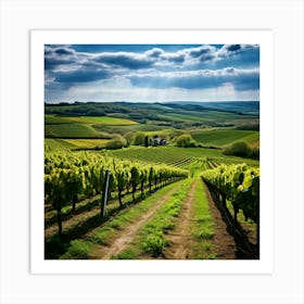 Countryside Wine Heaven Vine Green Nature Rheinland Grape Grower Eifel Spring Vinery Blan (5) Art Print