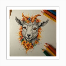 Goat Head 4 Art Print