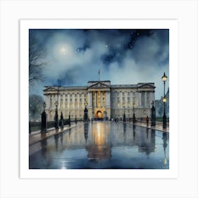 Streetside Reverie Buckingham Palace At Night Poster