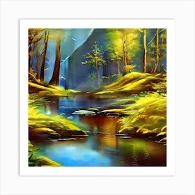 Creek Of Gold Art Print