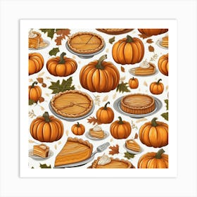 Pumpkins and Pumpkin Pies Art Print