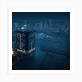 Night Skyscraper Art Print