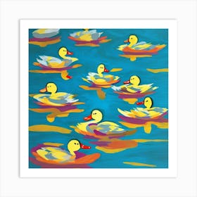 Ducks in the Water Art Print