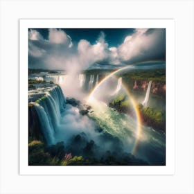 Rainbow Over Iguazu Falls 1 Art Print