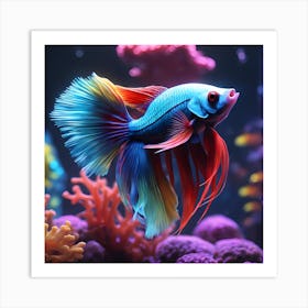 Brightly Colored Betta Art Print