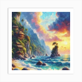 Sunset At The Beach 3 Art Print