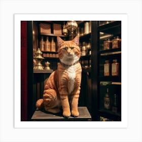 Cat In A Shop Art Print