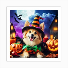 Bewitching Pup S Halloween Howl Art Print