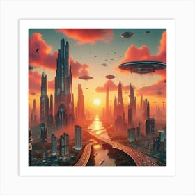 Futuristic Cityscape 5 Art Print