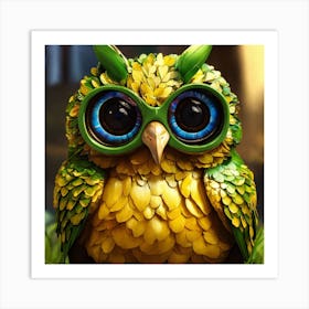 Owl With Glasses Art Print