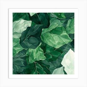 Watercolor Leaves 3 Art Print