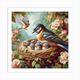 Birds In The Nest Art Print