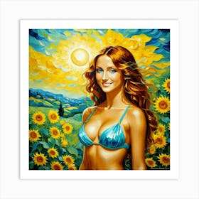 Sunflower Girl 1 Art Print