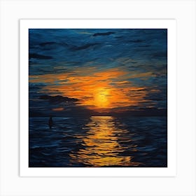 Sunset At The Beach Art Print